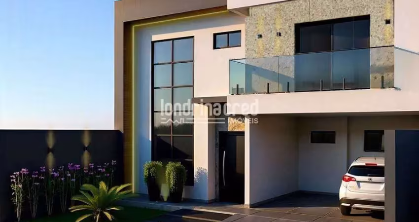 Casa assobradada mobiliada, 3 suítes com sacada, closet, piscina, churrasqueira, placas solares, 4