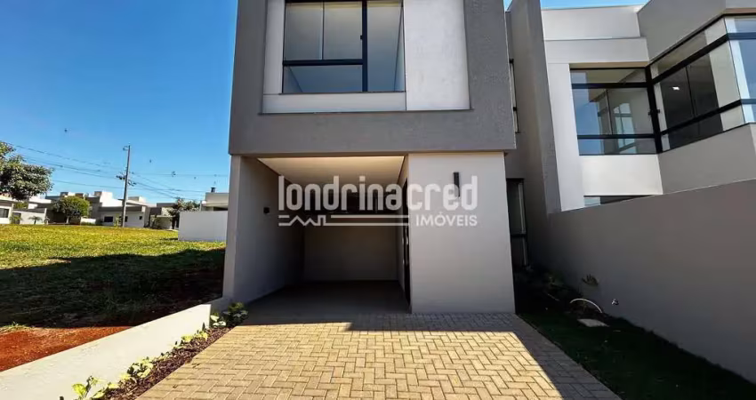 Sobrado 3 suítes no cond. morada das flores, cambé – pé direito duplo, gourmet integrado, energia f