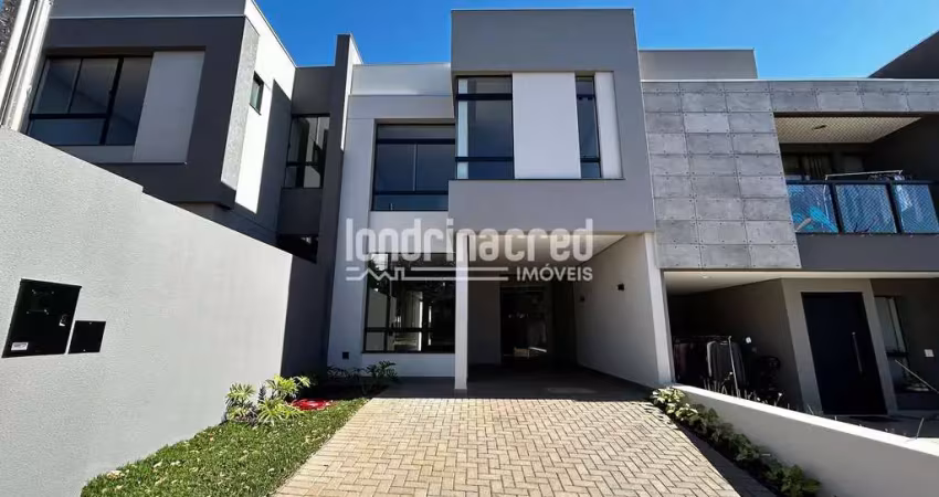 Sobrado 3 quartos no cond. morada das flores, cambé – pé direito duplo, gourmet integrado, energia