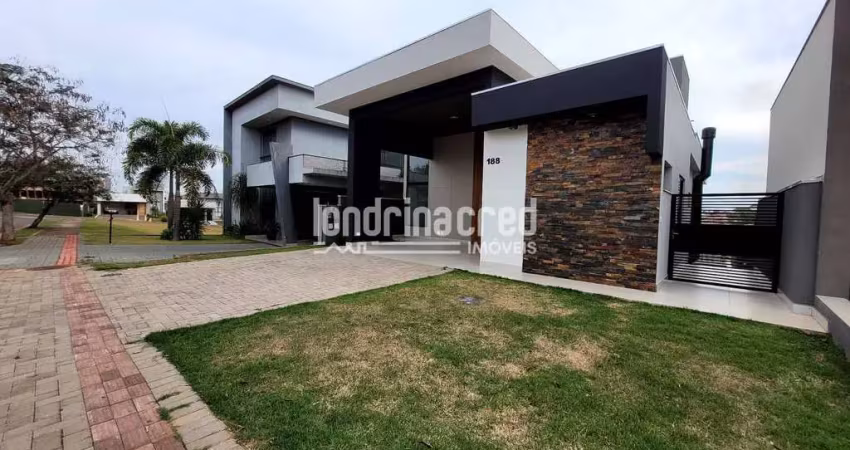Casa nova no condomínio tangará – parque tauá, londrina: 3 suítes, área gourmet, quintal amplo, alt
