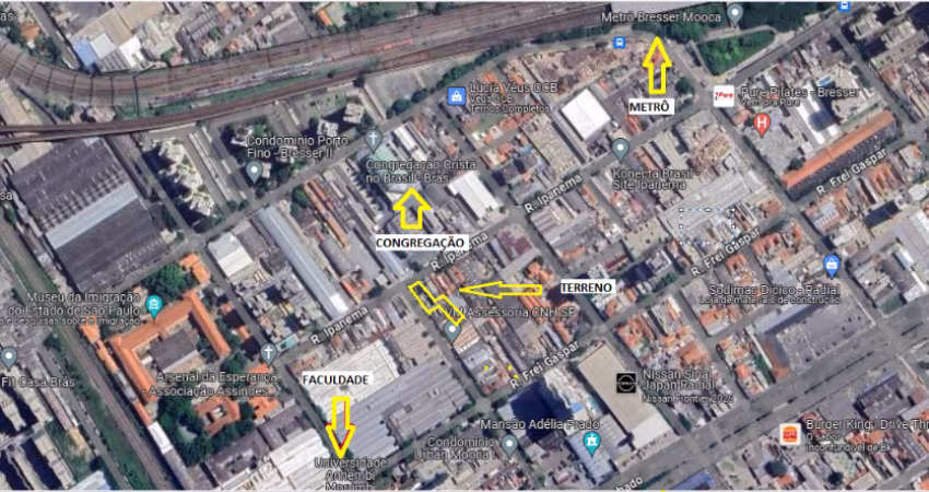 terreno com 504m2 Comercial ou residencial  prox Metrô Bresser na Mooca São Paulo