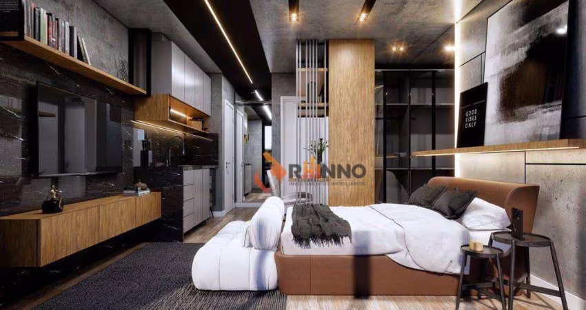 Studio de 29m² com sacada no Alto da Rua XV