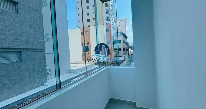 Apartamento em frente à praia com 1 dormitório em santos-sp