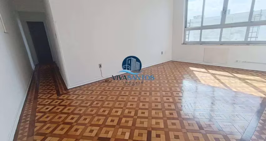 Apartamento para locação com 120 m² e vaga demarcada no boqueirão em santos-sp.