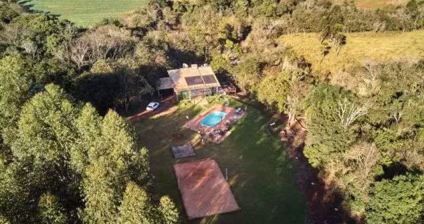 Chácara à venda 32.670,00m  área rural - iguatu - pr, casa de campo com piscina