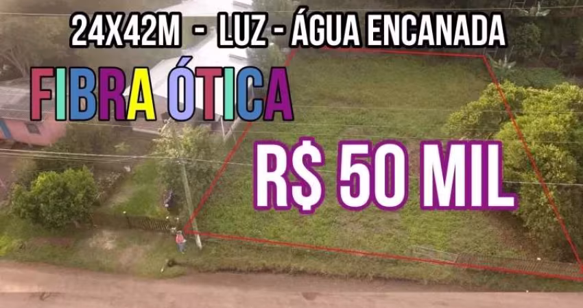 116338 CHACRINHA TERRENO RURAL COM LUZ, FIBRA ÓTICA E ÁGUA ENCANADA TERRENO 24X42M