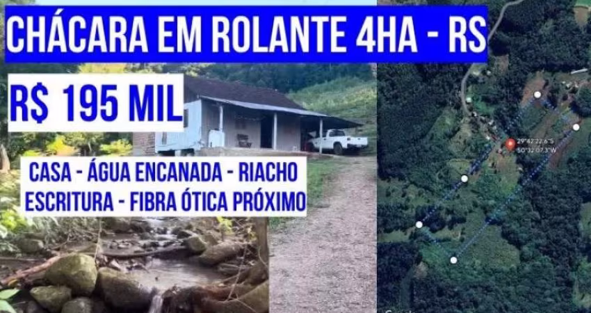 [123789] EM ROLANTE 4HA COM CASA, GALPÃO, RIACHO, MUITO PASTO, AÇUDE  E ÁGUA ENCANADA