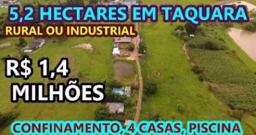 [88028]  SÍTIO COM CONFINAMENTO, QUATRO CASAS E PISICNA EM TAQUARA COM 5,2 HECTARES