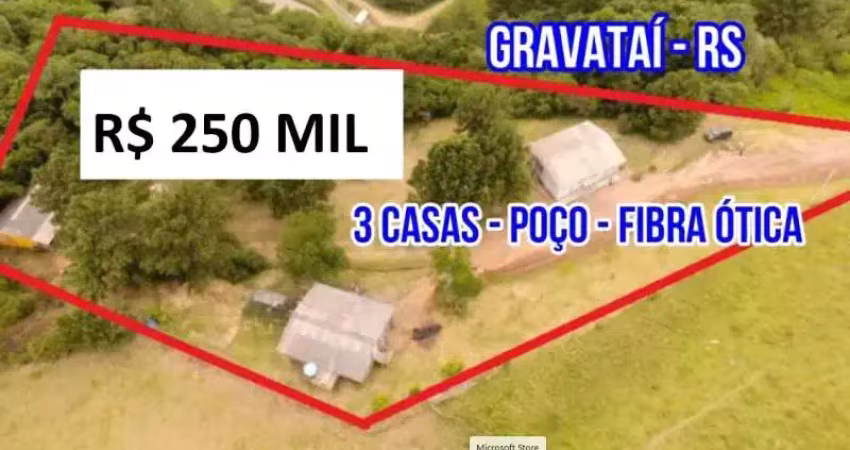 [124742] CHÁCARA EM GRAVATAÍ 5000M²  COM FIBRA ÓTICA 3 CASAS ACEITA CASA EM CACHOEIRINHA