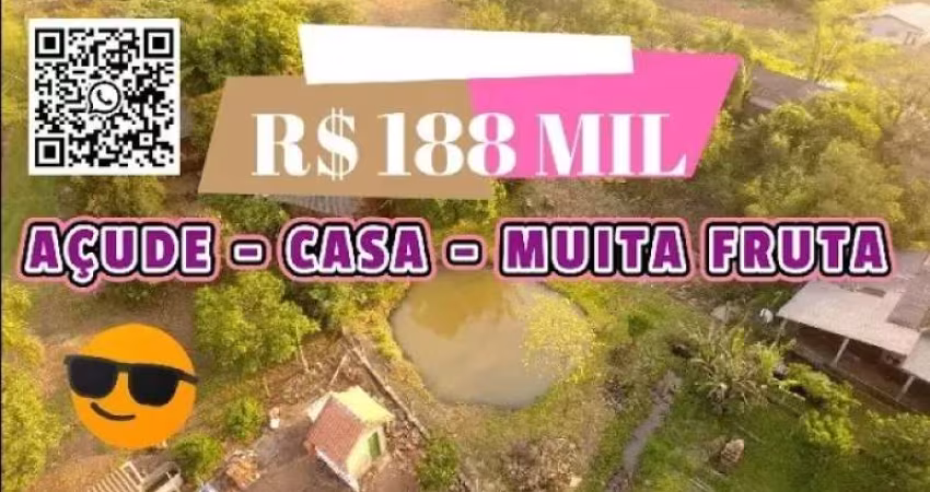 114487 CHÁCARA DAS FRUTÍFERAS COM CASA, AÇUDE COM PEIXE , FIBRA ÓTICA