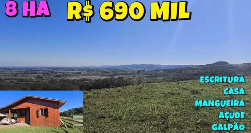 [574] CHÁCARA EM SANTO ANTÔNIO DA PATRULHA 8HA  ESCRITURA CASA GALPÃO AÇUDE PASTO ROÇA