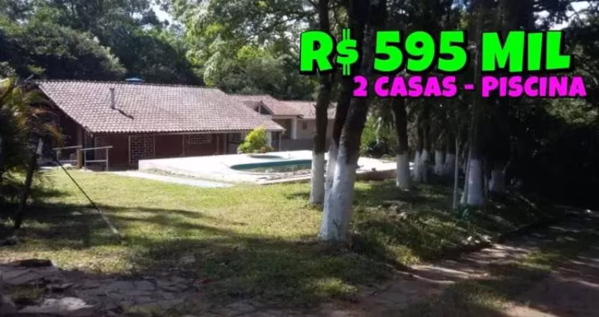 [585]CHÁCARA EM VIAMÃO COM 2 CASAS A 500METROS DO RESORT VILA VENTURA, 2 DORMITÓRIOS, 2 SUÍTES,PISCINA, LUZ, ÁGUA E INTERNET FIBRA ÓTICA
