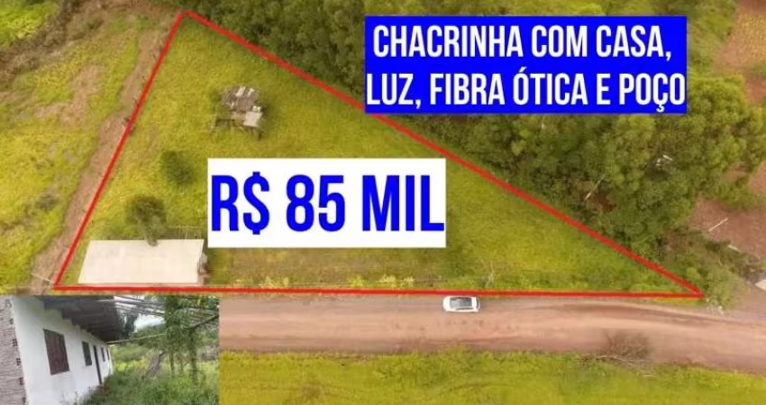 [414]CHACRINHA EM PAROBÉ RS COM CASA 1 QUARTO  LUZ FIBRA ÓTICA E POÇO ARTESIANO