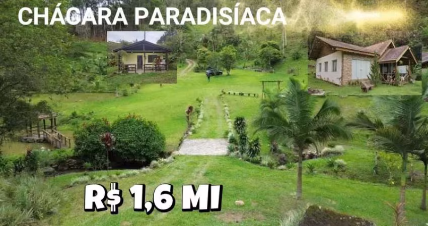 [626] SÍTIO COM 6,1 HECTARES, CACHOEIRA, TRÊS AÇUDES, POMAR, VERTENTE, QUIOSQUE, CASA, GALPÃO SOCIAL E MUITO MAIS