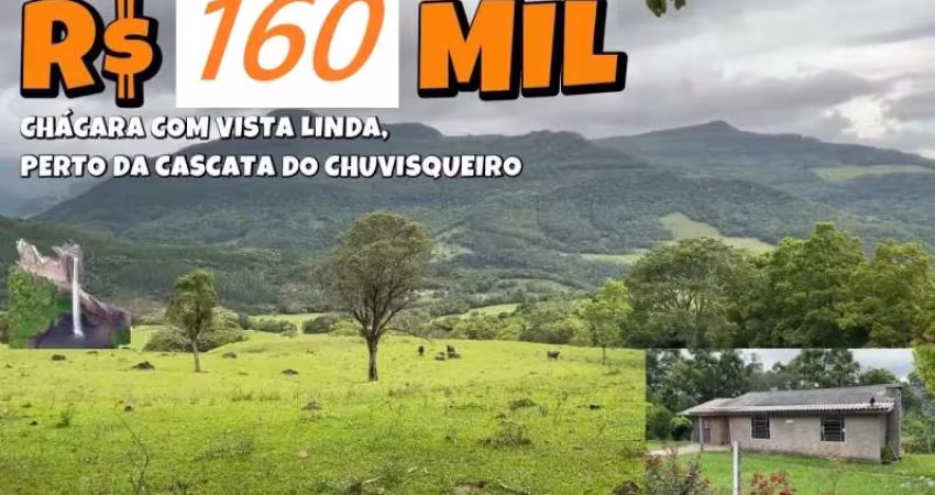 [756]SÍTIO COM CASA, GALPÃO, POMAR, PERTO DA CASCATA DO CHUVISQUEIRO 4 HA