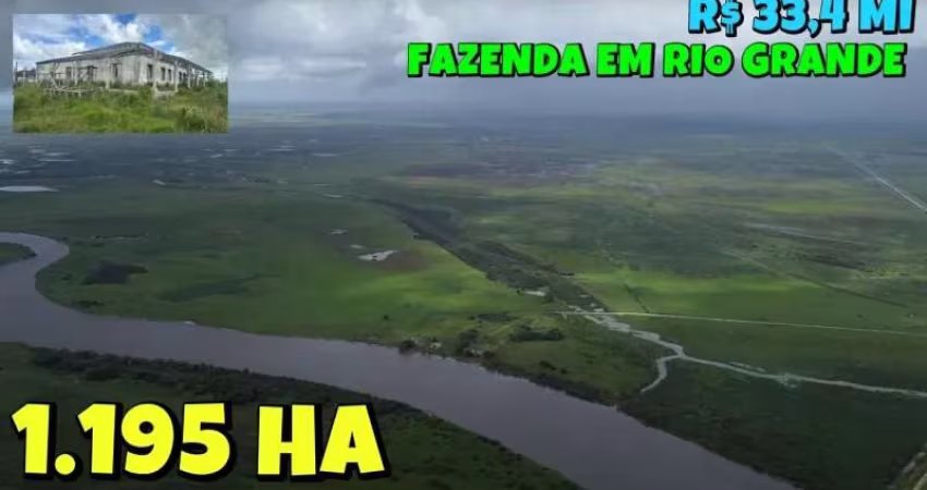 [740] FAZENDA EM RIO GRANDE 1195HA ESCRITURADA, LUZ, RIO, CASARÃO, IDEAL PARA GADO  E ARROZ