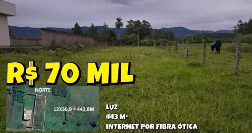 [765] TERRENO RURAL EM NOVA HARTZ 443 M², LUZ E INTERNET POR FIBRA ÓTICA