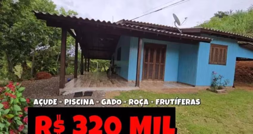 [771] CHÁCARA EM CAMPESTRE VELHO 12000 M² FRUTÍFERAS, AÇUDE COM PEIXE, PISCINA, CASA MOBILIADA