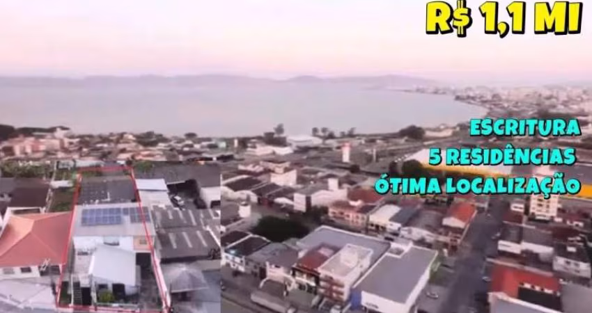[791] TERRENO EM SÃO JOSÉ SC 12X40M ESCRITURADO COM 4 CASAS BEM LOCALIZADO R$ 1,1 MILHÕES
