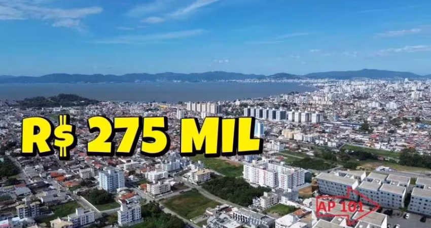 [806] APARTAMENTO EM SÃO JOSÉ SC 2 QUARTOS, 1 VAGA GARAGEM, PISCINA, QUADRA, ACADEMIA