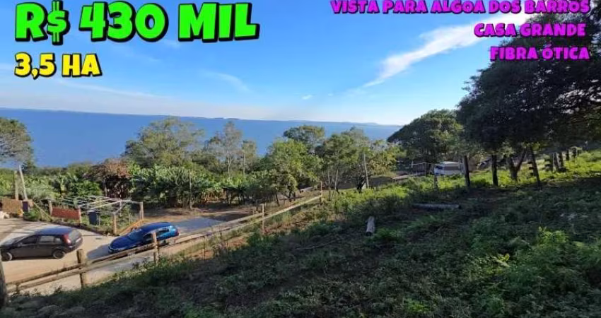 [735] CHÁCARA DE FRENTE PARA A LAGOA DOS BARROS, 35.000 M² COM CASA, POMAR, GALINHEIRO E GALPÃO