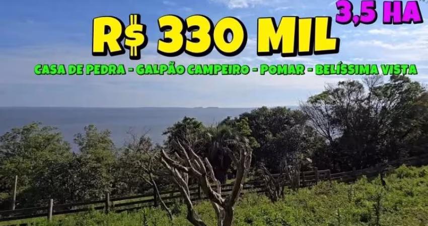 [642] CHÁCARA EM OSÓRIO VISTA PARA LAGOA, ESCRITURA, GALPÃO, POMAR E FIBRA ÓTICA 35.000 M²