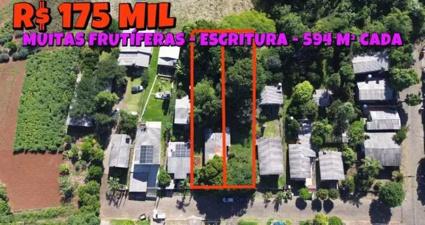 [822] TERRENO EM PAROBÉ 599M² COM POMAR, POÇO ARTESIANO, LUZ E FIBRA ÓTICA