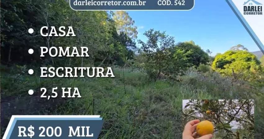 [542]CHÁCARA EM GRAVATAÍ 2,5HA MATRÍCULA INDIVIDUAL, CASA, ASFALTO, POÇO, LUZ E FIBRA ÓTICA