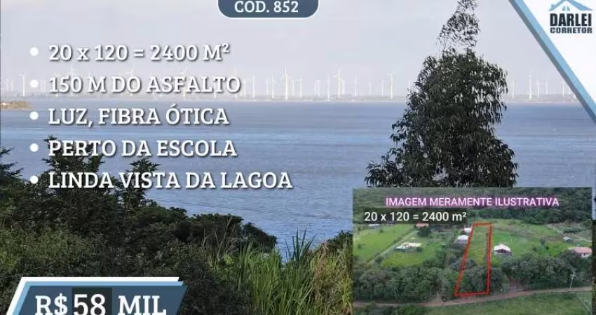 [852] TERRENO RUAL EM SANTO ANTÔNIO DA PATRULHA, 150 M DO ASFALTO, COM VISTA PARA LAGOA