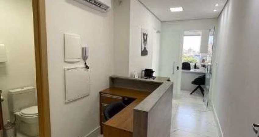 Excelente sala comercial Edifício Medplex - Torre Norte , com recepção montada , 2 salas para trabalho com iluminação e  ventilação natural , banheiro .