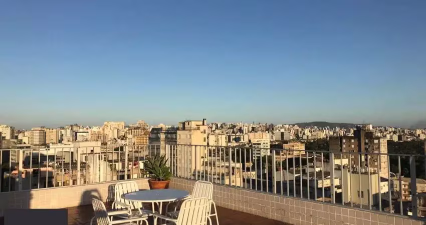 Apto com 01 dormitório , terraço coletivo com linda vista .
