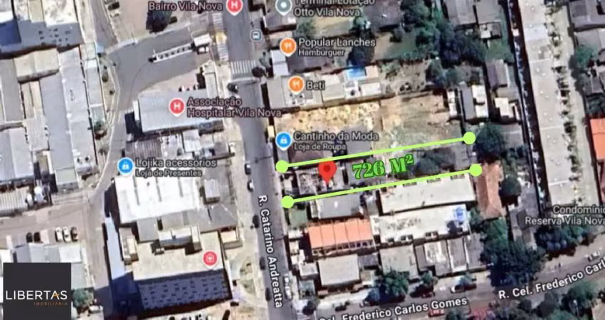Terreno comercial com 726 metros quadrados no bairro vila nova
