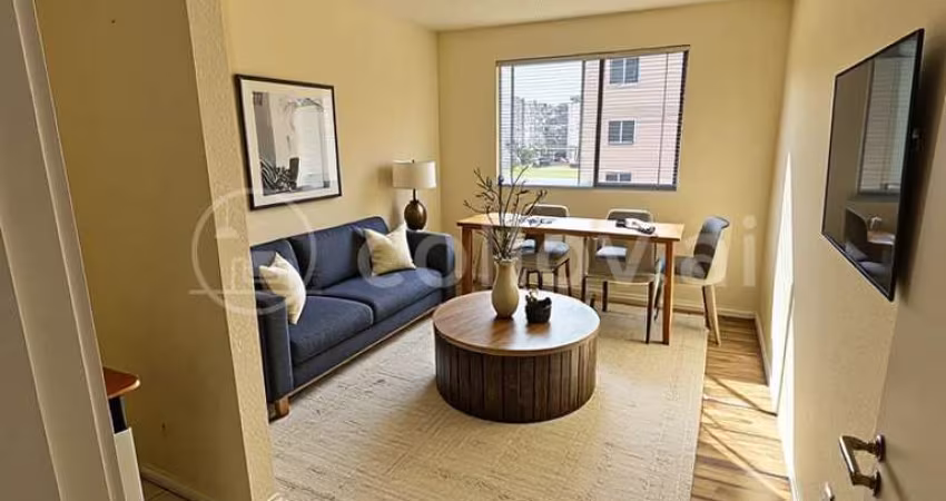 Apartamento com 02 quartos e 01 vaga fixa (01 lance de escada) no bairro hípica
