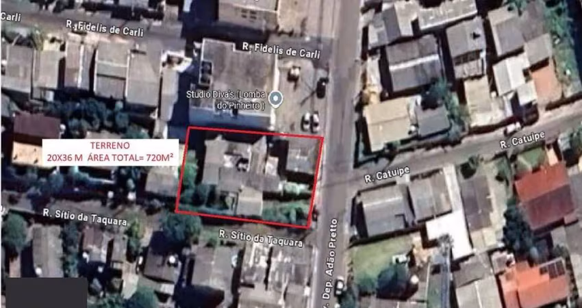 Terreno comercial com 720m2 à venda, bairro lomba do pinheiro, porto alegre, rs