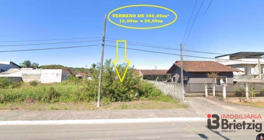 Terreno à venda, 360 m² por R$ 370.000,00 - Nova Brasília - Joinville/SC