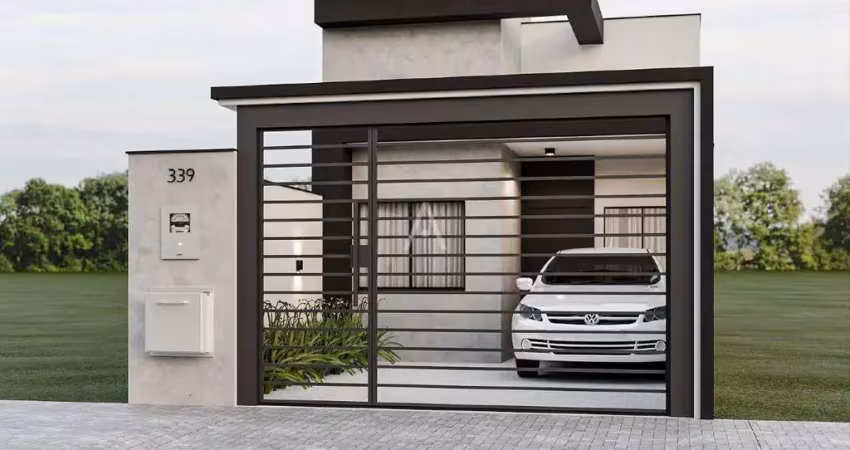 Casa à venda com 1 suíte, 2 quartos e churrasqueira, localizada no bairro positano, em cascavel-pr., por r$ 400.000,00