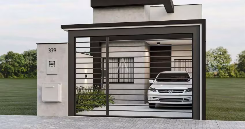 Casa à venda com 1 suíte, 2 quartos e churrasqueira, localizada no bairro positano, em cascavel-pr., por r$ 400.000,00