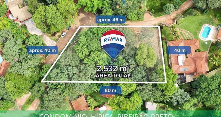 Terreno a venda, São Sebastião, Condomínio Chácaras Hípica, 2532m² em Ribeirão Preto/SP
