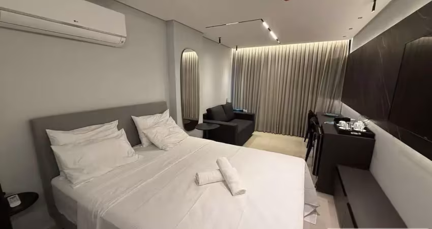 Porteira fechada! flat novo térreo com 27,40 m² pé na areia no bairro jardim oceania