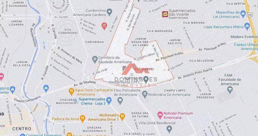 Terreno à venda, 360 m² por R$ 530.000,00 - São Manoel - Americana/SP