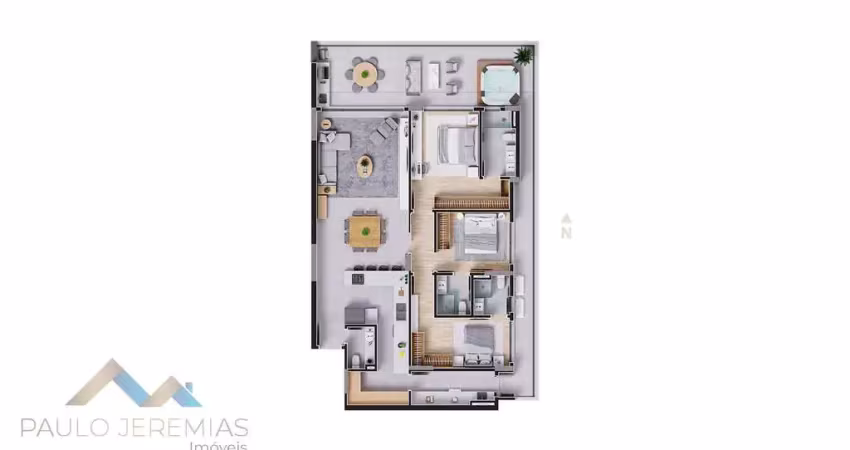 Apartamento à venda no centro de florianópolis, 3 suítes, 183m²