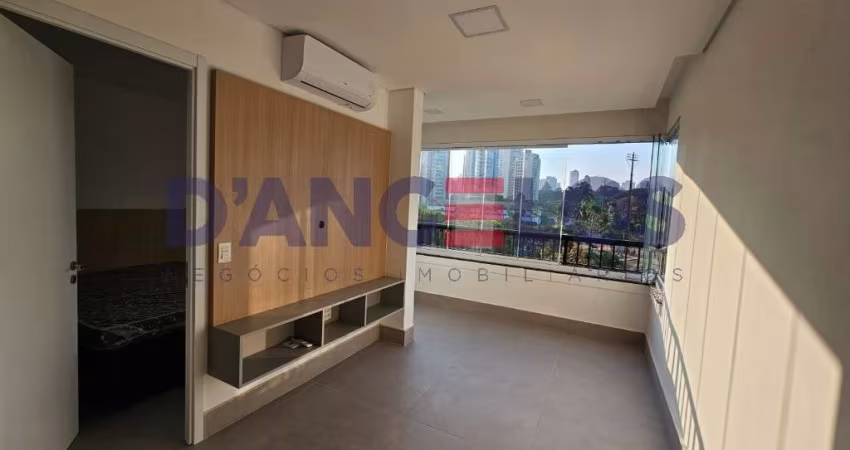 Apartamento Mobiliado de Frente para o Parque CERET para locação no Anália Franco, São Paulo-SP: 1 quarto, 1 sala, 1 banheiro, vaga de garagem!