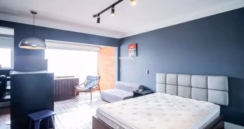 Studio para locação no brooklin com 1 suíte, 1 banheiro, 1 vaga, 33m².