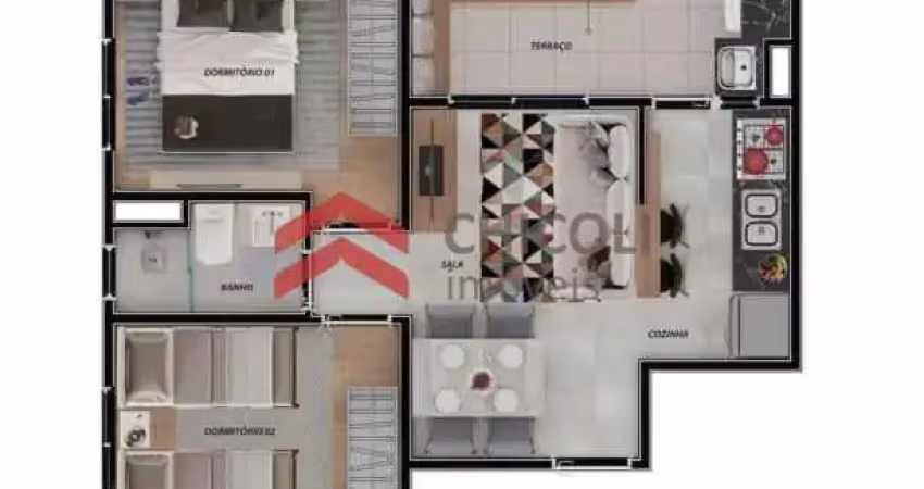 Apartamento com 2 quartos à venda na Tomás Sepé, 615, Jardim da Glória, Cotia