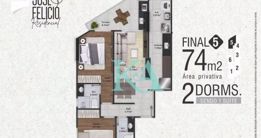 Apartamento com 2 dormitórios à venda, 74 m² por R$ 488.124,00 - Mirim - Praia Grande/SP