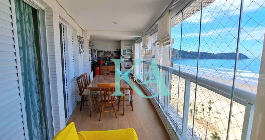 Apartamento com 3 dormitórios 1 suíte varanda frente mar com envidraçamento 2 vaga à venda, 101 m² por R$ 1.500.000 - Canto do Forte - Praia Grande/SP