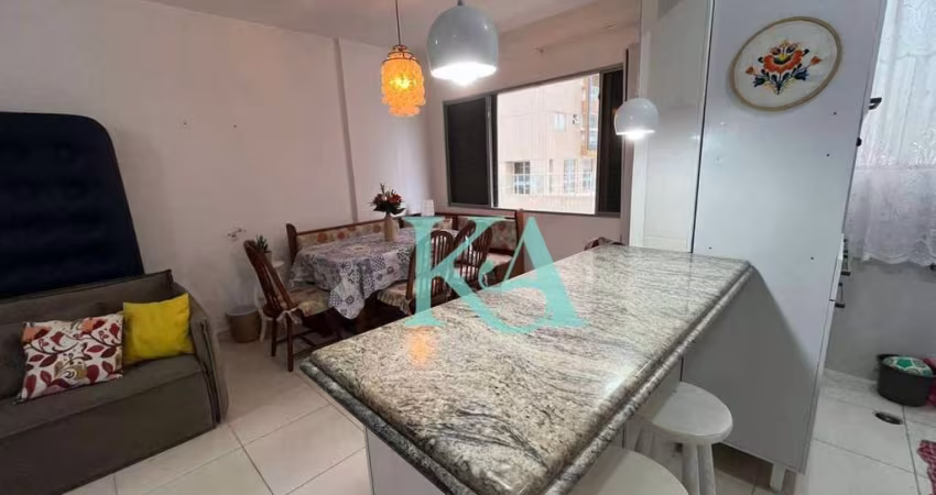 Kitnet com 1 dormitório Vista lateral mar prédio com elevador à venda, 38 m² por R$ 245.000 - Aviação - Praia Grande/SP