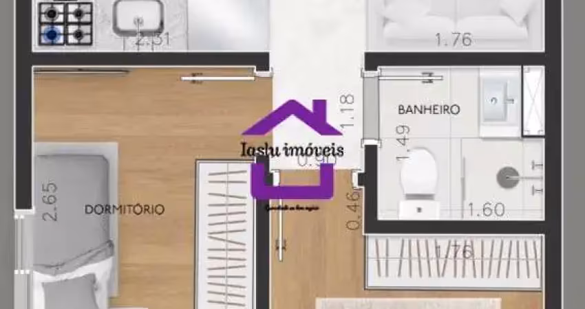 Apartamento (apartamento padrão) para venda, 2 dorm(s), 1 vaga(s), 35 m²