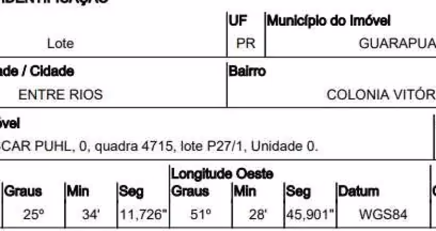 Oportunidade única em guarapuava - pr | tipo: terreno | negociação: venda online  | situação: imóvel