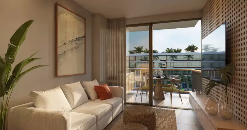 Descanso, charme e pé na areia em carneiros: flat 1 quarto ideal para casal 